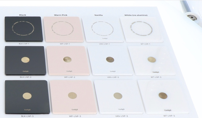 Laser marking samples on colored ceramic plates